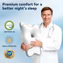 Sleep Apnea Pillow with Neck Pain & Snoring Relief -Orthopedic Cervical Pillow, Ergonomic Contour Memory Foam for Side, Back,Stomach Sleepers, Medium Firm Support