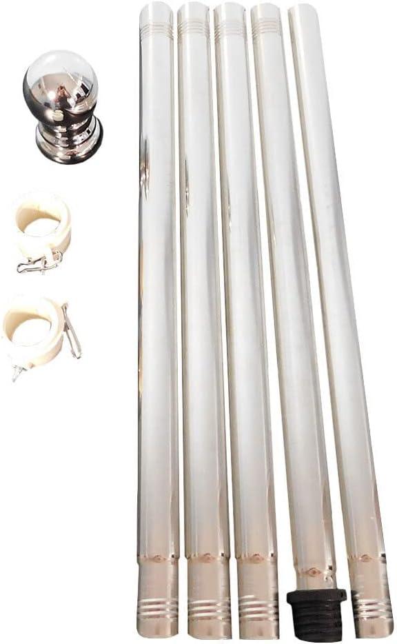 K's Novelties Flag Pole Kits Hardware and Accessories (6' Silver Rotating Flag Pole Flagpole Kit with Ball Topper (NO Flag Or Bracket))