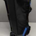 Double Roller 2 Ball Bowling Bag with Separate Shoe Compartment for Bowling Shoes (Up To US Mens Size 15) and Oversized Accessory Pocket, Retractable Handle - Extends to 40" (Black-Blue)