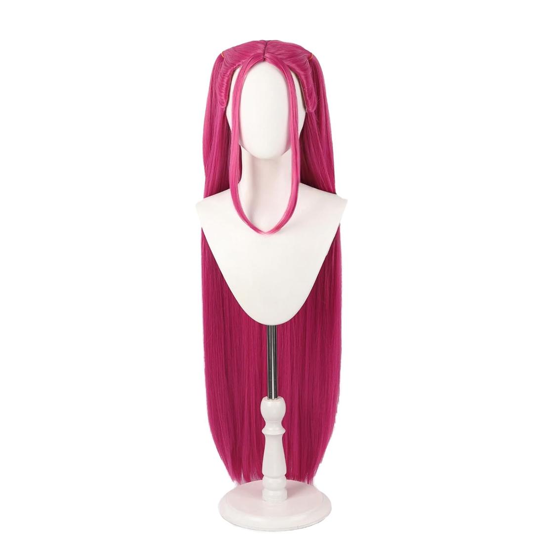 Pink Kp Dance Wig Halloween Costume Hair - 37" Drag Queen Length for Dance Covers Parties (Pink)