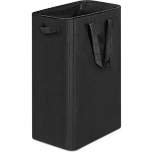 Efluky Slim Laundry Basket, Narrow Laundry Hamper with Handles, Collapsible Dirty Clothes Hamper, Tall Laundry Bin for Laundry Room, Dorm and Bedroom, 19.8 Gallon (75L) Black
