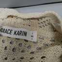 GRACE KARIN Beige Summer Cardigans for Women Lightweight Short Sleeve Crochet Knit Kimono Cardigan Vacation Outfits S