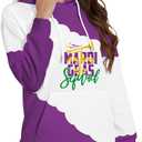 TMSD Women's Mardi Gras St.Patrick's Day Long Sleeve Hoodie with Pocket (White, S)