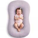 Muslin Baby Lounger Cover 1 Pack, Cotton Soft Breathable Infant Nest Slipcover, Envelope Closure, Compatible with Snuggle Me Loungers, Machine Washable, Cover Only, for Girls Boys (Purple)