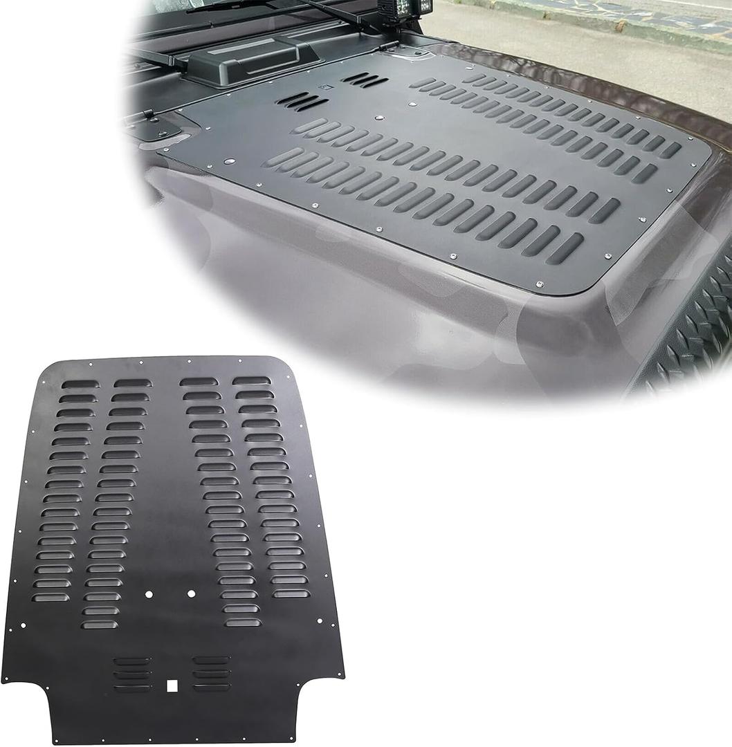 HECASA Aluminum Alloy Vented Hood Louver Kit Compatible with 2003-2006 Jeep Wrangler TJ/LJ