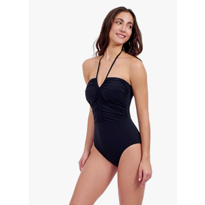 Profile by Gottex Tutti Frutti Women’s Bandeau Halter Tie One Piece Stylish Bathing Suit with Adjustable Strap Tummy Control L