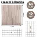 AKOLAFE 40 Sheet Vinyl Flooring 12x12 Peel and Stick Floor Tile Waterproof Clearance Vinyl Floor Tiles Striated Wood Self Adhesive Floor Tiles Sticky Laminate Flooring for Bathroom Kitchen Basement RV