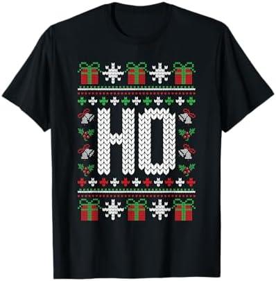 Ho Where's My Ho At Funny Ugly Xmas Sweater Christmas Couple T-Shirt size L