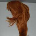 Rugelyss Long Auburn Wig with Bangs Layered Curly Copper Red Wigs for Women Natural Ginger Synthetic Wigs for Daily Use