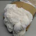 Faux Fur Throw Blanket, Ultra Soft Fuzzy Blanket for Couch or Bed, 50 x 60 Inches Luxury Fluffy Blanket, Oeko-TEX Certified, Bubble Texture, Cozy & Machine Washable (Vanilla Cream)