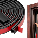 Black Rubber Weather Stripping Door Seal Strip, D Shape Door Weather Seal Strip, SelfAdhesive Soundproofing Frame Insulation Tape for Doors Frame/Window Seal,Blocks Cold Drafts Noise