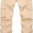 Mens Casual Cargo Joggers Pants Elastic Waist Slim Fit Stretch Chino Work Pants Twill Track Sweatpants Trousers (Black)