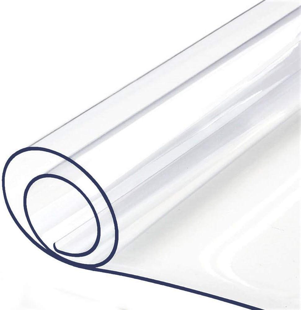 Multi-Size Table Protector Tablecloth Protector Clear Plastic Tablecloth Waterproof Wipeable Vinyl PVC Rectangle Dining Tables Mat Pad Furniture Protector Good for 36" 78 or 84 Inch Table 90 X 215 CM