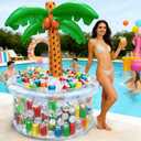 72" Inflatable Palm Tree Cooler, 200+ Drinks Super Large Capacity, Pool Party Decoration, Luau Party Decor, Beach Hawaiian Birthday Party Supplies Tropical Themed Summer Outdoor Drink Cooler