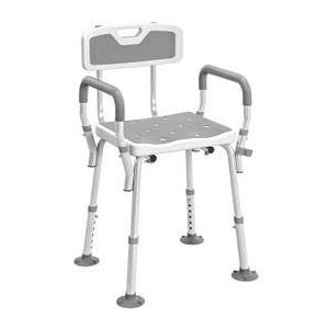 HOMCOM EVA Padded Bath Chair with Arms and Back, Shower Seat with Adjustable Height 713-116V00GY