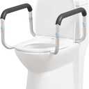 OasisSpace Medical Toilet Safety Rail - Adjustable Compact Support Frame with Hand Rails for Bathroom Toilet Seat - Easy Installation for Handicap, Elderly