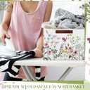 Boao 3 Pack Floral Storage Baskets for Gifts Empty Collapsible Large Wildflowers Storage Bins, Herbs Flowers Canvas Laundry Basket Organizer with Handle for Bedroom Home Office Clothes Closets Toys