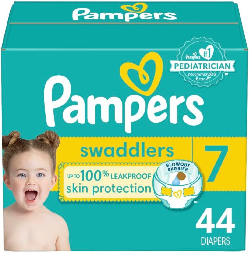 Pampers Baby Diapers - Swaddlers - Size 7, 44 Count, Ultra Absorbent Disposable Infant Diaper