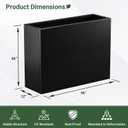 Metal Planter Box, Large Rectangular Window Box with Drainage Holes & Rust-Proof Coating, Modern Outdoor/Indoor Flower Box for Balcony, Patio & Herbs, Black, Size: 36”L x 12”W x 26“H