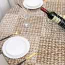 Pioggia Oval Vinyl Fitted Tablecloth with Flannel Backing Elastic Table Cloth Waterproof Oil-Proof Plastic Table Cover Best for Up to 42" x 60"