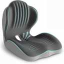 Ergonomic Seat Cushion, Office Chair Seat Cushions with L-Shaped Integrated Design, Memory Foam Orthopedic Cushion with Coccyx Hollow, Lumbar Support & Tailbone Pain Relief for Long Sitting (Grey)