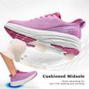 Womens Easy On Walking Shoes Lace Up Comfortable Tennis Shoes with Anatomic Toe Box for Women Breathable Running Sneakers (8, Purple)