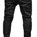Men Joggers Chino Cargo Pants Hiking Outdoor Recreation Pants Twill Fitness Track Jogging Pants (Black, S)