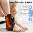Cordless Ankle Heating Pad with Massage, Ankle Massager for Pain Relieft, Foot Massager for Neuropathy, Foot Heating Pad, 6 Heat Levels, 3 Massage Modes, Black