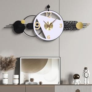 Housewarming Gift Idea: 51x21 Inch Large Modern Wall Clock, Silent Non-Ticking Battery Operated Quartz Decorative Analog Clocks for Living Room, Bedroom, Hallway, Home & Office