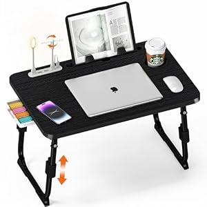 Lap Desk for Bed Adjustable Height with USB Port 23.6" x15.7" Desktop