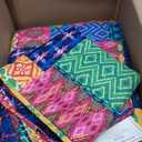Lush Decor Misha Reversible Cotton Quilt King Size 3 Piece Set Fuchsia & Navy - King Bedding Set - Colorful Patchwork Quilt - Boho Bedroom Decor