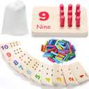Suwimut Wooden Counting Peg Board, Math Manipulatives Number Counting Toys for Kindergarten Toddlers Learning Activities, Montessori Educational Toys for 3 4 5 Year Old Kids Boys Girls Gifts
