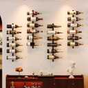 12 Bottle Wall-Mounted Rack, Detachable Storage Organizer Used as One or Four, DIY Wall Hanging Bottle Holder, for Dining Room, Bar, Cellar