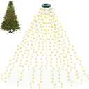 Cascading Twinkle Lights for Christmas Tree,400 LED Christmas Tree Lights with 8 Modes,6.6FT x 16 String Lights with Timer for Indoor Party Xmas Decorations(Warm White)