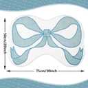 CUANBOZAM Bow-Shaped Bathroom Rug Mat - Handmade Plush Bathmat 30''x24'' (75x60cm) Non-Slip Bow Bathroom Decor for Girls, Coquette Aesthetic Room & Vanity Shaggy Floor Mat (Blue)