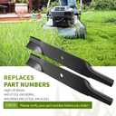 AM137324 Lawn Mower High Lift Blade, Compatible with John Dee re 38 Inch Deck 116H LX172 LX176 LT150 STX38 GT242 Sabre 1538H Lawn Tractors, Replace AM141041, 2 Blades