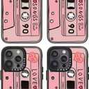 Magnetic for iPhone 14 Pro Magsafe Case Cute Aesthetic - Durable Fashion Funny Phone Case - Girly Cassette Tape Pattern Print Cover Design for iPhone 14 Pro 6.1" Black
