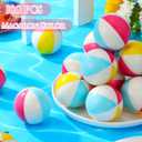 Jexine 100PCS Mini Beach Stress Balls Bulk 2.5" Rainbow Squeeze Mini Pool Balls Beach Stress Relief Toys for Girl Boy Birthday Summer Hawaiian Water Games Party Favor(Bright Color)