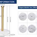 NearMoon Standing Paper Towel Holder, Kitchen Paper Towel Tissue Holder- for Bathroom Kitchen Countertop, Standard or Jumbo-Sized Roll Paper (with Marble Base, Brushed Gold)