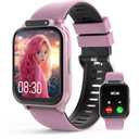 Smart Watch for Kids 1.85" with Fitness Tracker, Sleep Monitor, 22/100+ Sport Modes, DIY Dial, IP68 Waterproof, Step Counter, Heart Rate, Camera, with/Without APP, Gift for 3-12 Years Old Girls, Color: Purplish Pink