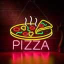 Pizza Neon Sign for Wall Dcor Dimmable LED Neon Sign USB Powered Neon Art Signs Decor (Multicolor)