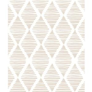 Yun-aeon 17.7" X 120" White and Beige Stripe Peel and Stick Wallpaper Modern Diamond Contact Paper Geometric Removable Wallpaper Self Adhesive Wall Paper for Bedroom Drawers Cabinets Decor Vinyl