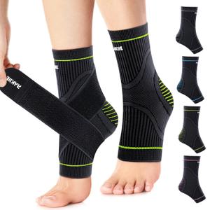 Ankle Brace for Sprained Ankle 1 Pair, High Elasticity Ankle Support for Women Men, Compression Socks for Plantar Fasciitis Relief, Foot Sleeves for Achilles Tendonitis Pain Relief, Green S