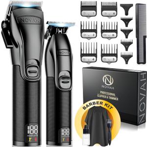 Novah Professional Hair Clippers for Men, Professional Barber Clippers and Trimmer Set, Mens Cordless Hair Clipper for Barbers Haircut Kit Fade