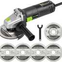 GALAX PRO Electric Angle Grinder,Equipped with 4.0 Amps Motor with 750W Max Output Power,4-1/2 inch Corded Angle Grinder 12000RPM with Cutting & Grinding Wheels,Flap Disc and Auxiliary Handle