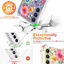 CCFUNCASE Compatible for Samsung Galaxy S24 / S25 Case Clear Cute for Women - Rugged Phone Cases Funda Protector Cover Skin (Pink Floral Colorful Flowers)