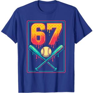 Baseball Drip Shirt Youth Baseball Glove Drip Ice Cream T-Shirt, Large 