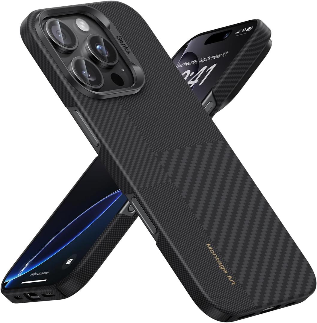 BENKS Montage ArmorAir Case for iPhone 16 Pro Max, [Compatible with Magsafe] Ultra Slim & Light iPhone 16 Pro Max Case, Built with Dupont Kevlar 600D&1500D Aramid Fiber