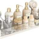 Bxmeet Suction Cup Shower Caddy, Removable Bathroom Organizer Shelf for Shower Storage, No Drilling Clear Square Shower Shelves, Large Capacity & Reusable, Home & Kitchen White