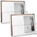 2 Pack Clear Acrylic File Holder Wall Mount Self Adhesive, Legal Size Hanging Paper Organizer, Wall Pocket File Holder Storage for Letter Folder Brochure Magazine Bookshelf Literature Display (13 x 9.5 in)